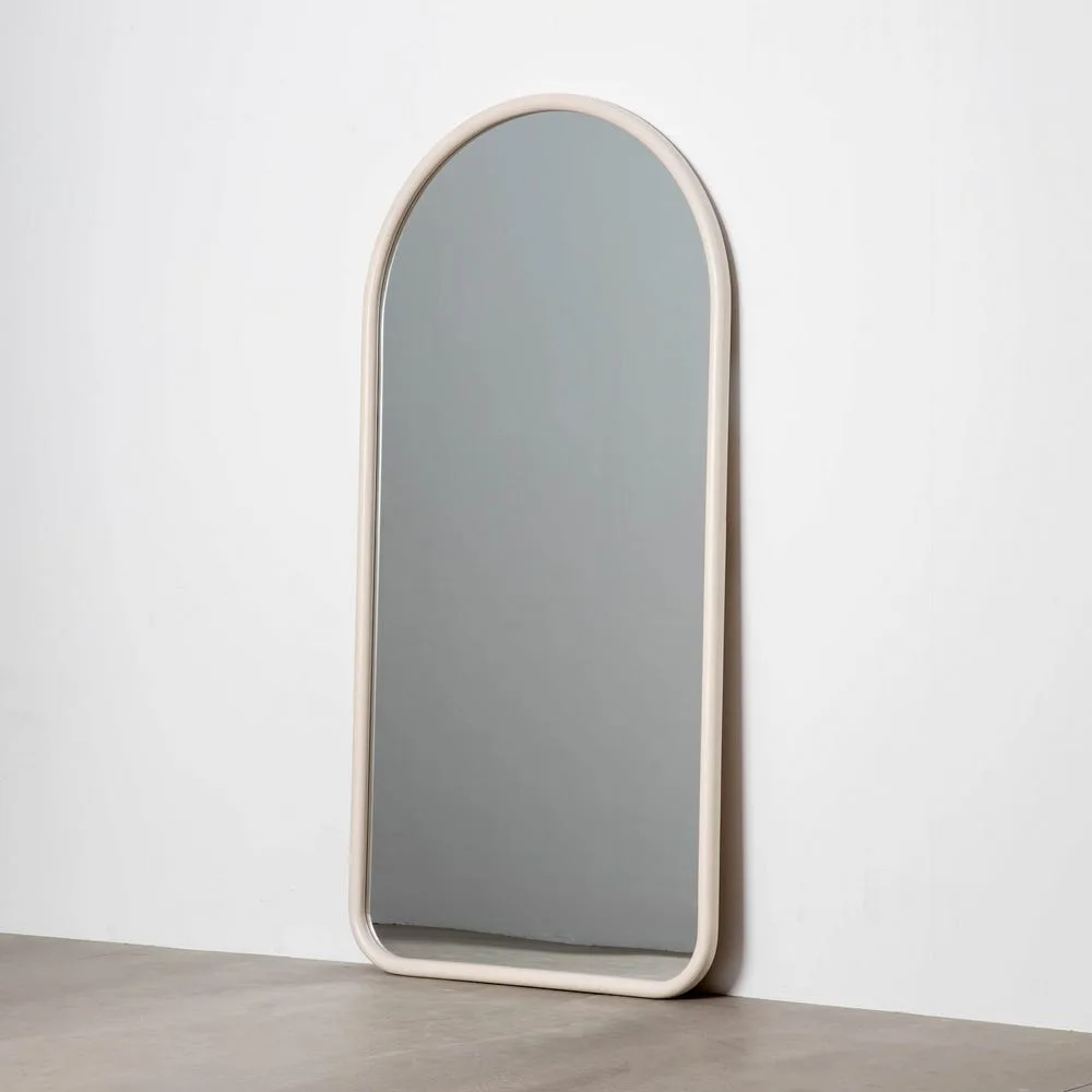 Miroir arche crème en bois de paulownia Ixia 90 × 180 cm