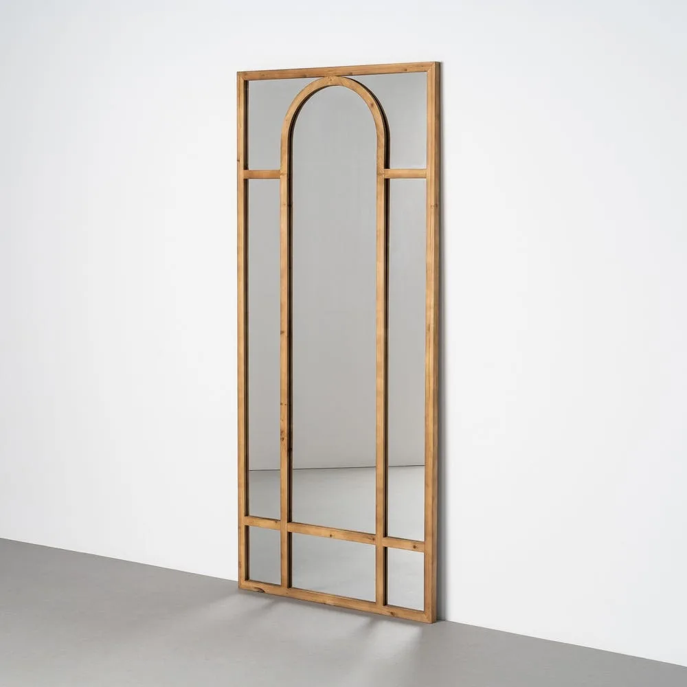 Miroir arche en bois de sapin naturel Ixia 80 × 180 cm