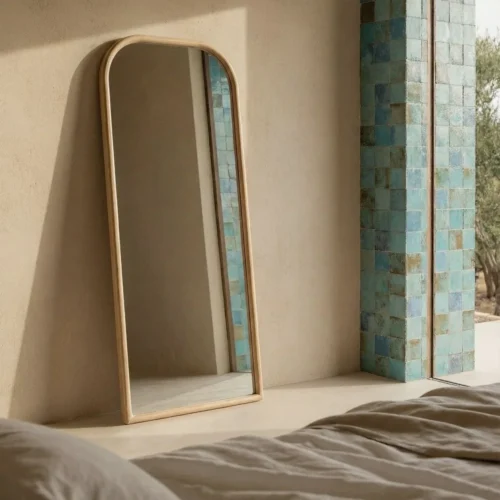 Miroir arche en bois naturel Ixia 59,5 × 160 cm