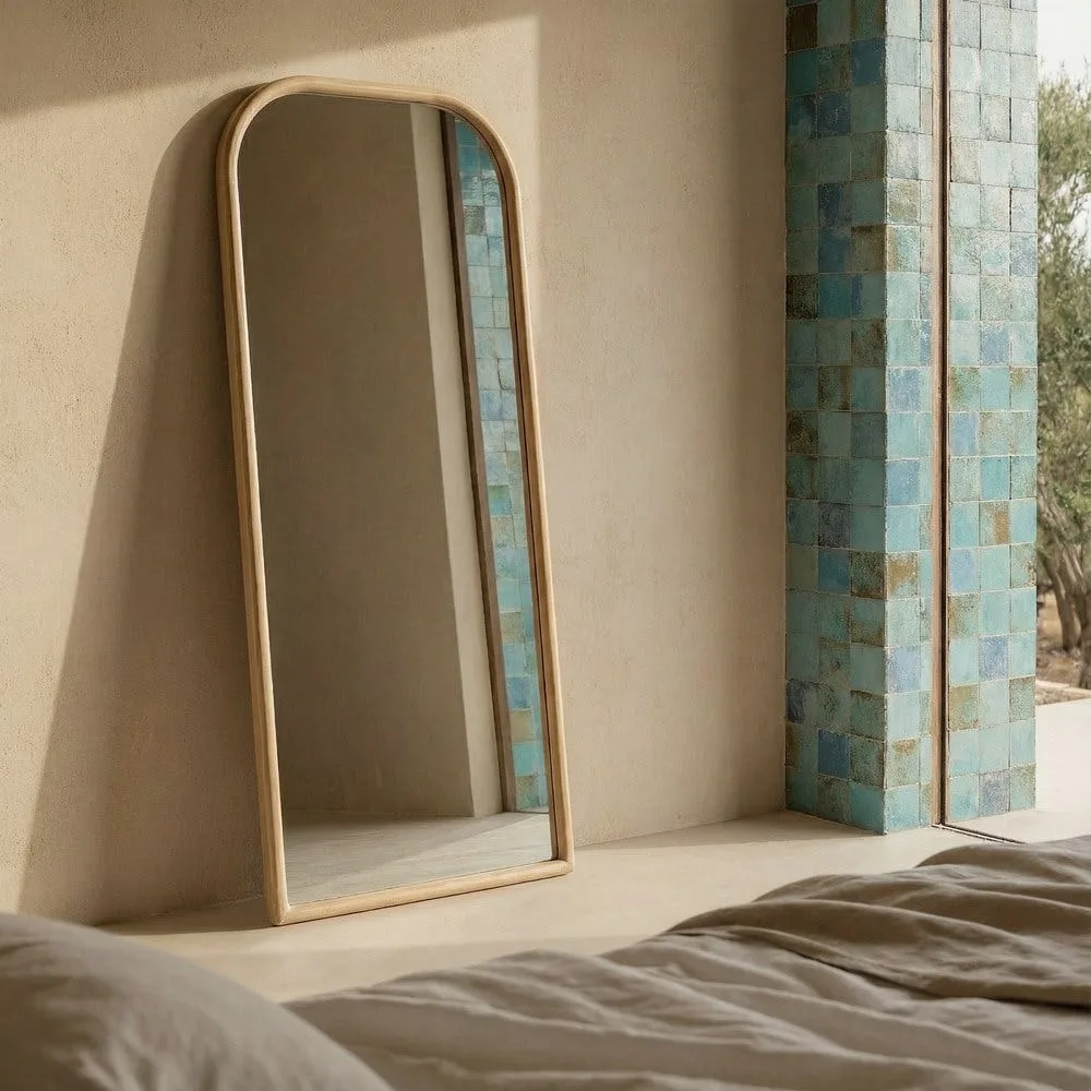 Miroir arche en bois naturel Ixia 59,5 × 160 cm