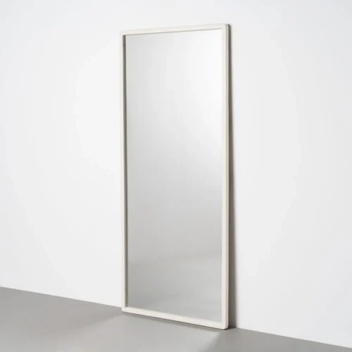 Miroir blanc cassé en bois de paulownia Ixia 80 × 180 cm