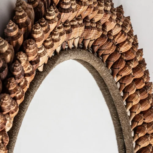 Miroir Caracolas coquillages et bois marron Vical Home — vue 2