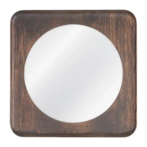 Miroir carré en bois de paulownia teinte noyer Ixia 80 × 80 cm — vue 2