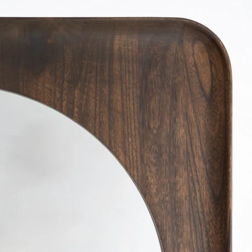 Miroir carré en bois de paulownia teinte noyer Ixia 80 × 80 cm — vue 3