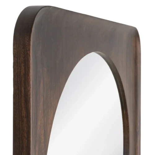 Miroir carré en bois de paulownia teinte noyer Ixia 80 × 80 cm — vue 4
