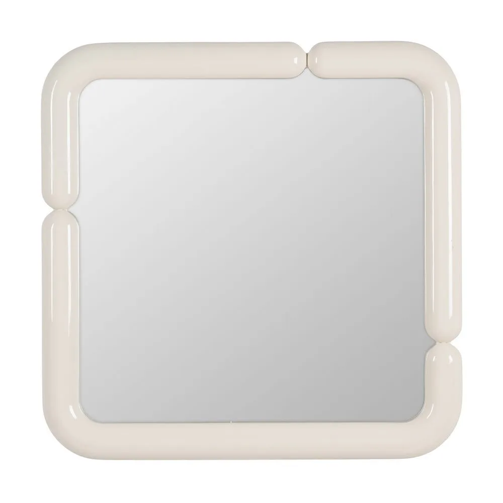 Miroir carré laqué crème Ixia 90 × 90 cm