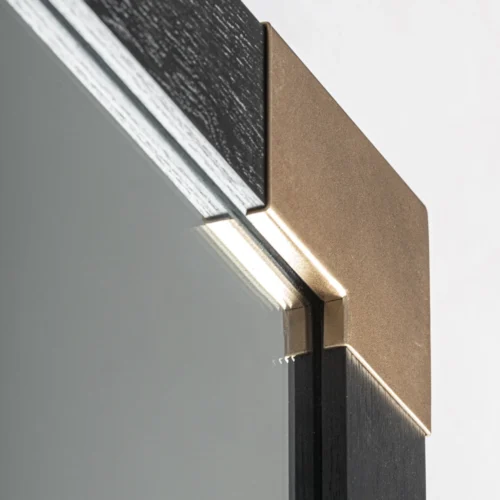 Miroir Delmont frêne noir et doré Vical Home — vue 4