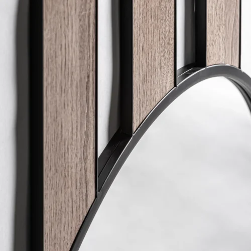 Miroir Finbar bois marron et fer noir Vical Home — vue 2