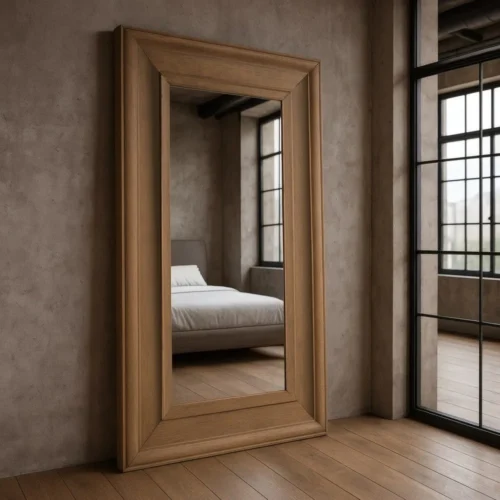 Miroir géant en bois de sapin naturel Ixia 125 × 201 cm