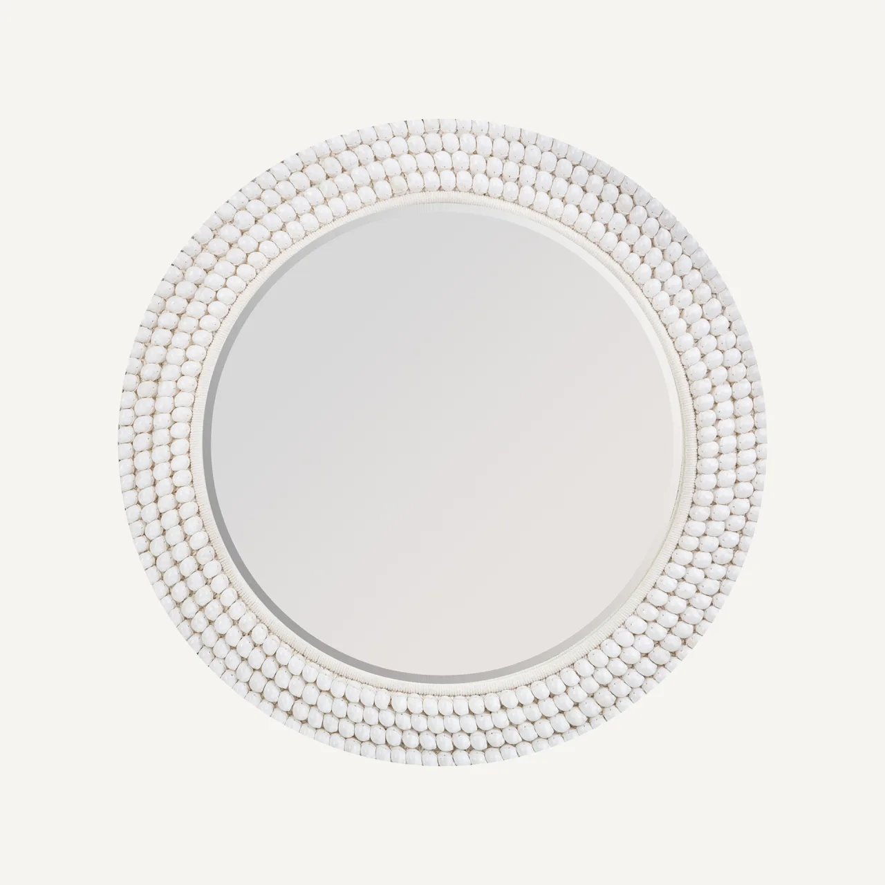 Miroir Glashe corde et coquillage blancs Vical Home