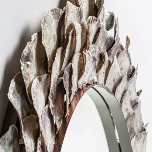 Miroir Inga acier ivoire et coquille d'huître Vical Home — vue 2