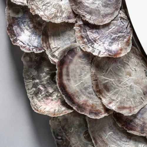 Miroir Inga acier ivoire et coquille d'huître Vical Home — vue 4