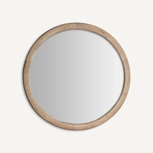 Miroir Jacquard rond manguier clair 98 cm Vical Home