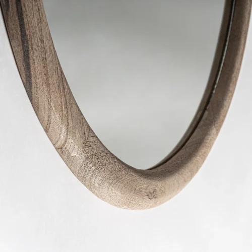Miroir Jacquard rond manguier clair 98 cm Vical Home — vue 2