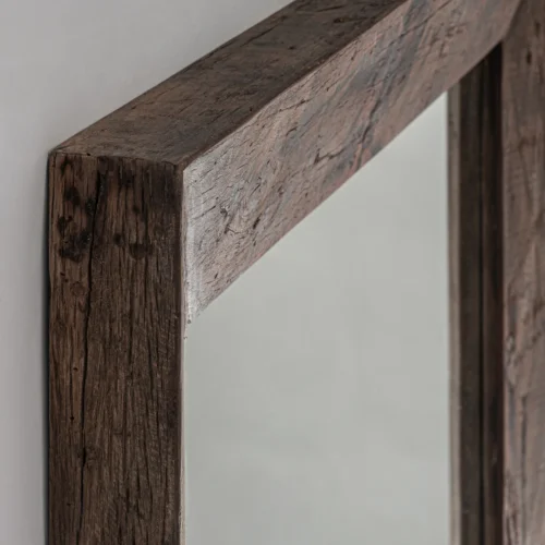 Miroir Klajhe bois de pin recyclé vieilli Vical Home — vue 2