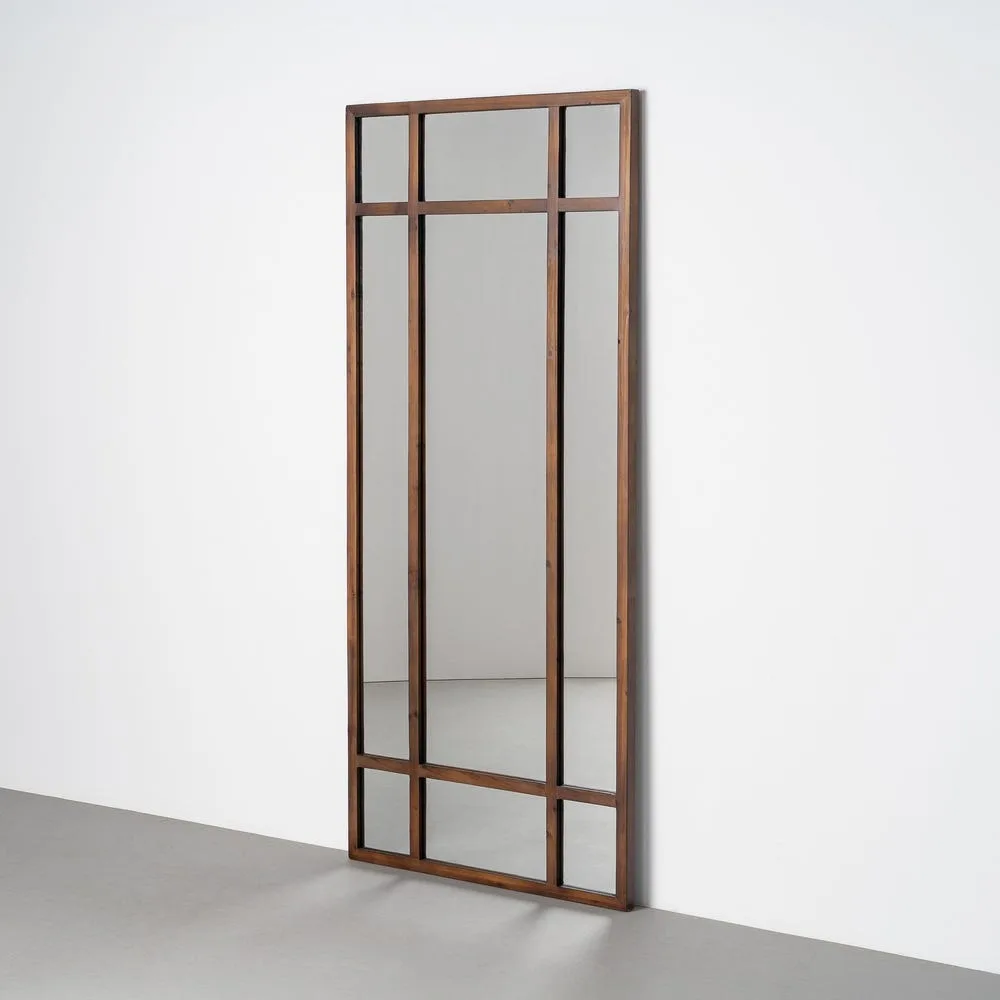 Miroir marron en bois de sapin Ixia 80 × 180 cm