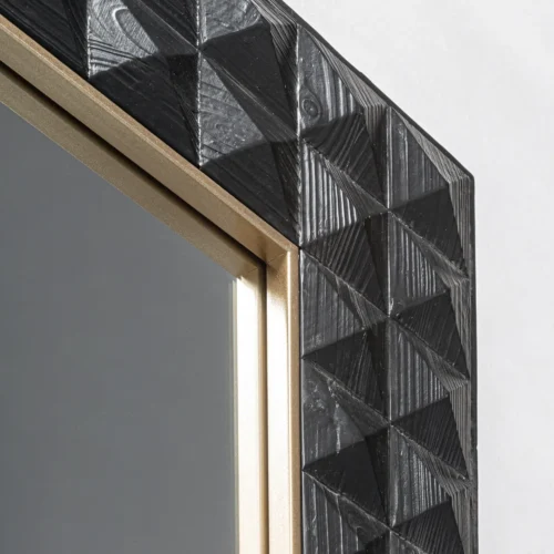 Miroir Morzine frêne noir et doré Vical Home — vue 4
