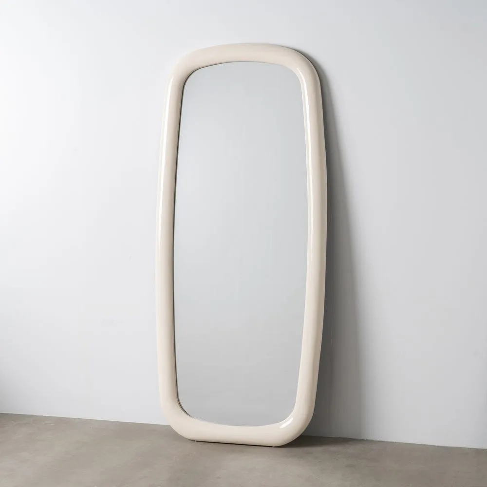 Miroir organique laqué crème Ixia 80 × 180 cm
