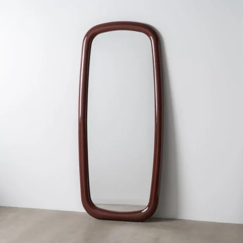 Miroir organique laqué grenat Ixia 80 × 180 cm