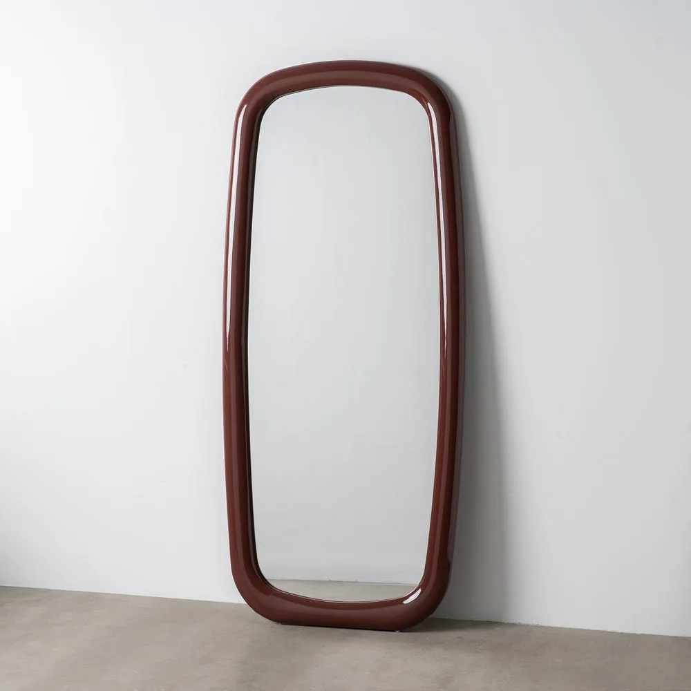 Miroir organique laqué grenat Ixia 80 × 180 cm