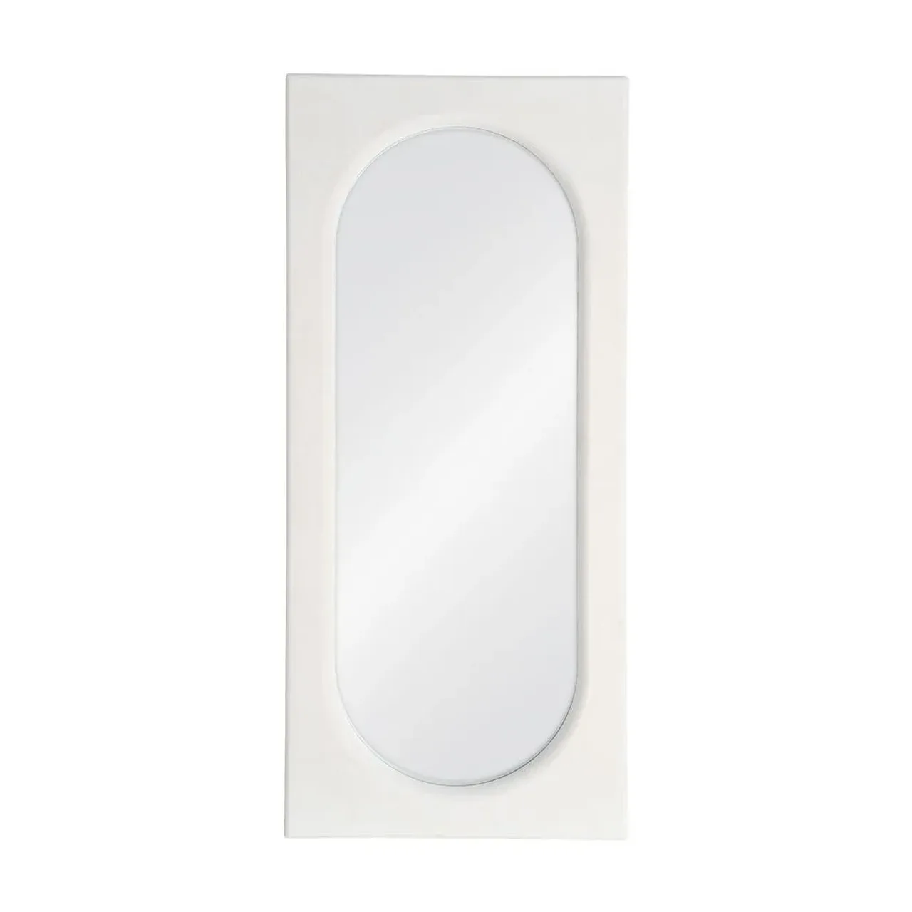 Miroir blanc granuleux à glace ovale Ixia 80 × 180 cm