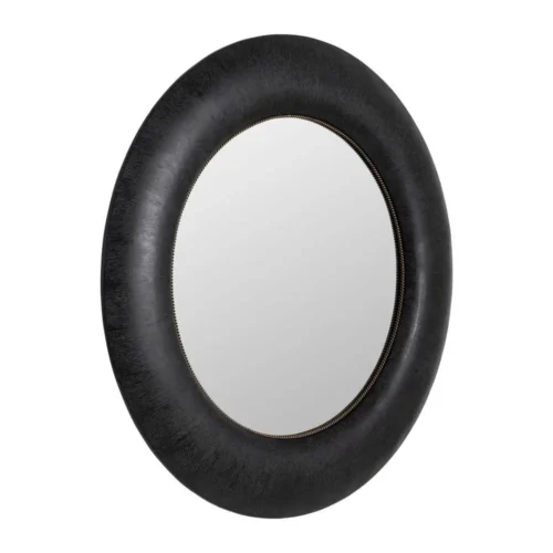 Miroir rond en bois de frêne noir Ixia 110 cm — vue 2