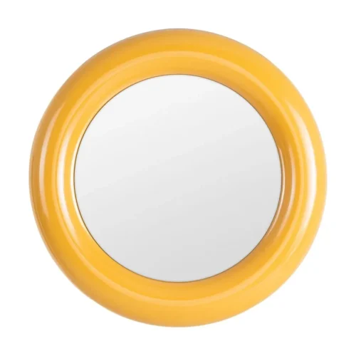 Miroir rond en métal moutarde Ixia 79 cm