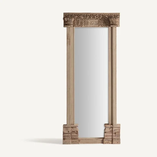 Miroir Shike teck sculpté marron clair Vical Home