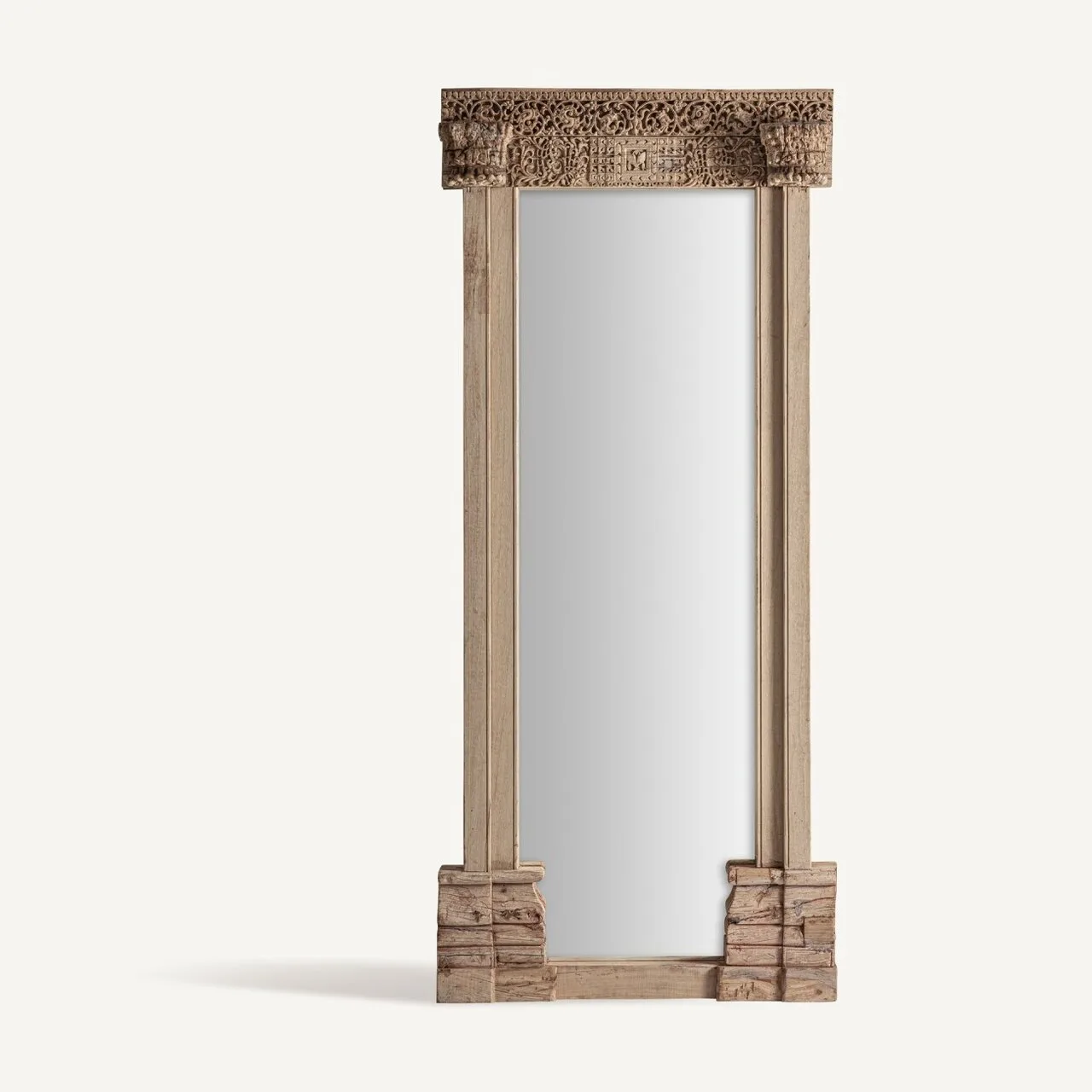 Miroir Shike teck sculpté marron clair Vical Home