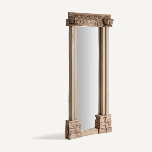 Miroir Shike teck sculpté marron clair Vical Home — vue 2
