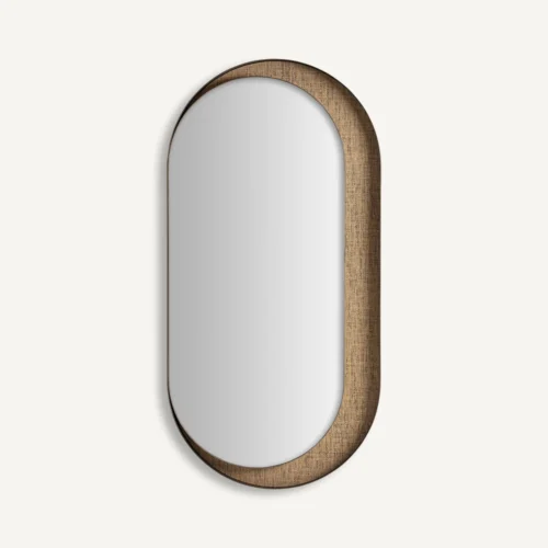 Miroir Teuch ovale fer noir et bois marron Vical Home