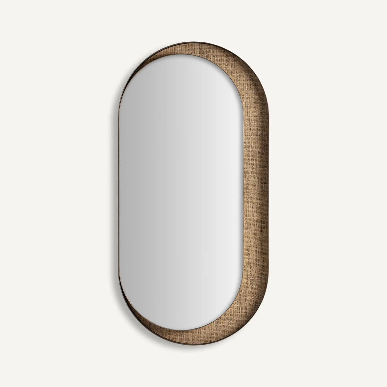 Miroir Teuch ovale fer noir et bois marron Vical Home