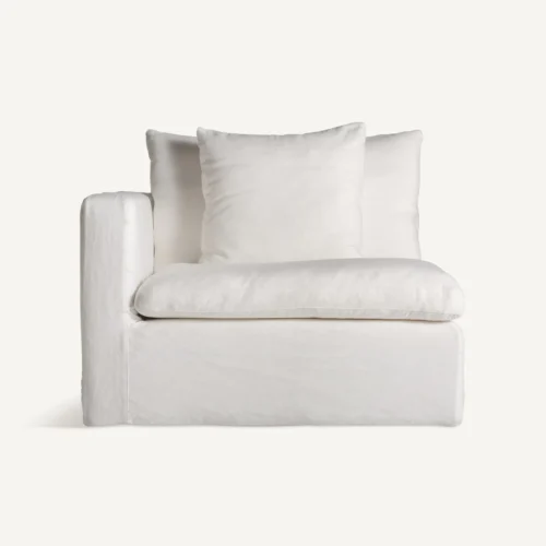 Module de canapé Agde d'angle lin blanc lisse Vical Home