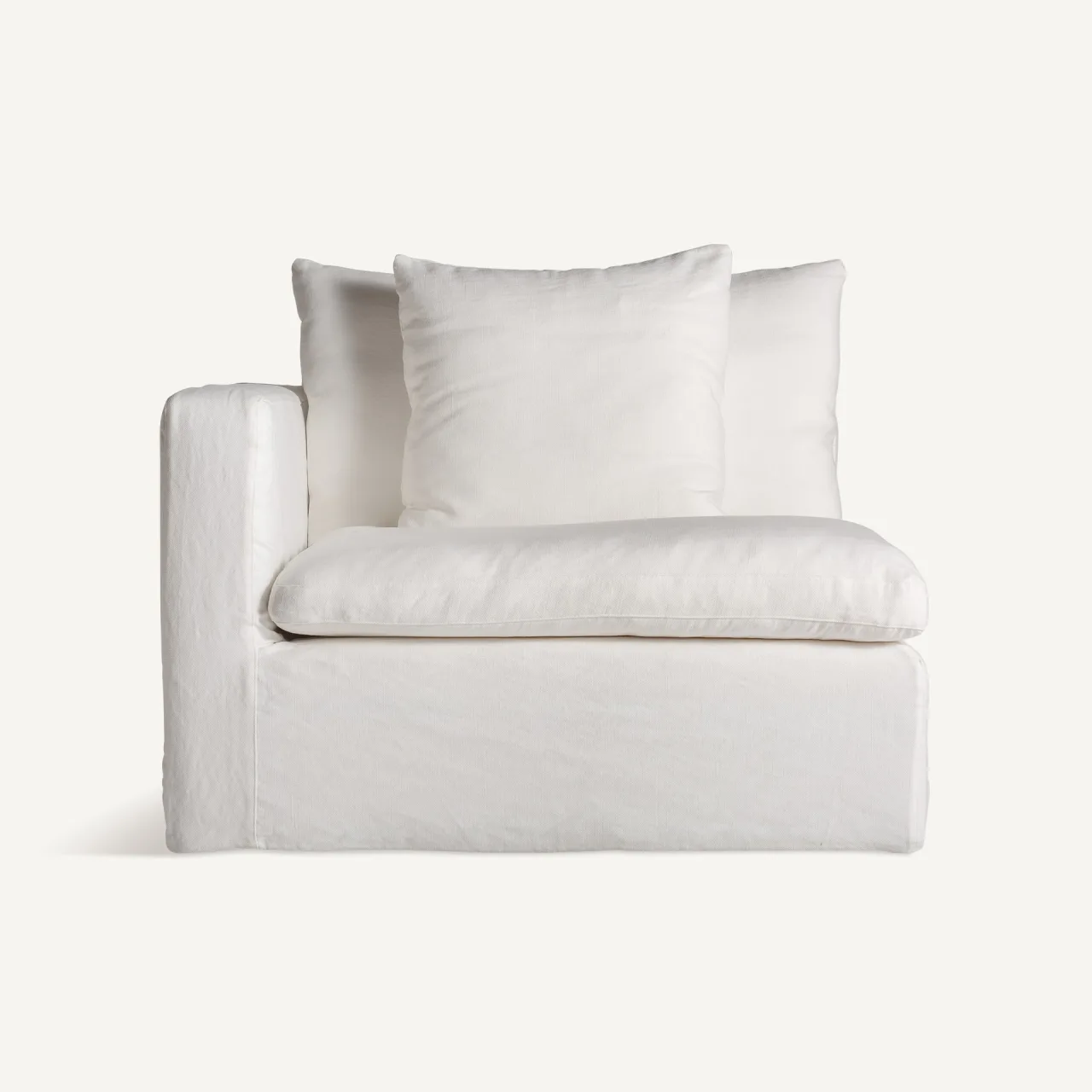 Module de canapé Agde d'angle lin blanc lisse Vical Home