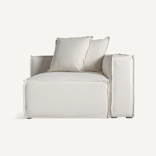 Module de canapé d'angle droit Virolle lin blanc Vical Home