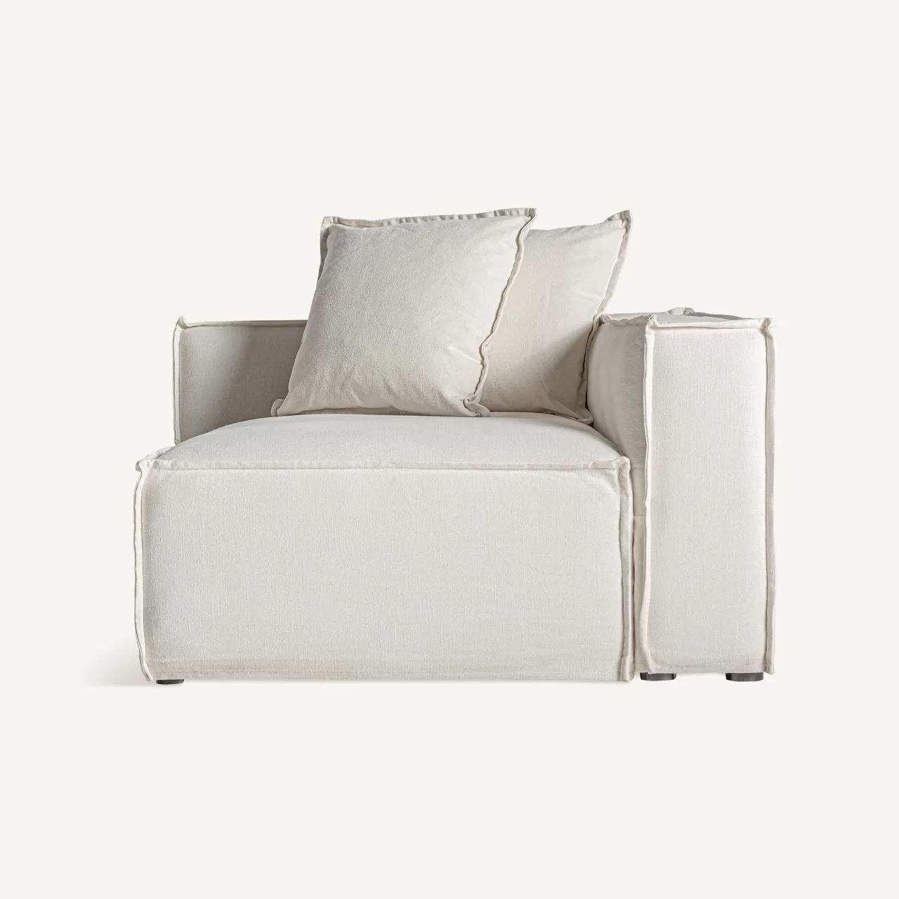 Module de canapé d'angle droit Virolle lin blanc Vical Home
