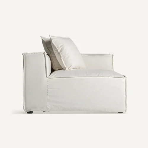 Module de canapé d'angle droit Virolle lin blanc Vical Home — vue 3