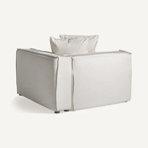 Module de canapé d'angle droit Virolle lin blanc Vical Home — vue 4