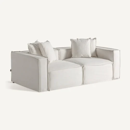 Module de canapé d'angle droit Virolle lin blanc Vical Home — vue 9