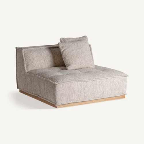 Module de canapé Vittel central beige chiné et pin Vical Home — vue 2