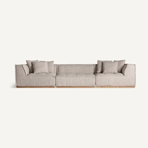Module de canapé Vittel central beige chiné et pin Vical Home — vue 6