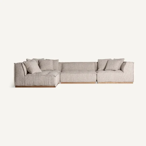 Module de canapé Vittel central beige chiné et pin Vical Home — vue 7