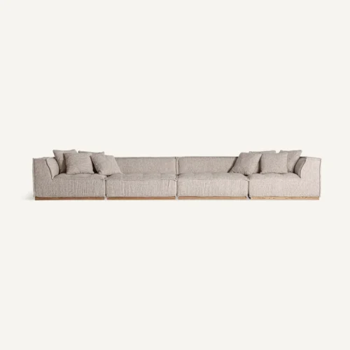 Module de canapé Vittel central beige chiné et pin Vical Home — vue 8