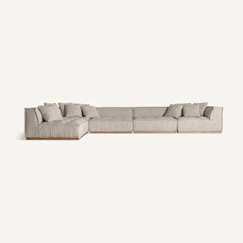 Module de canapé Vittel central beige chiné et pin Vical Home — vue 9