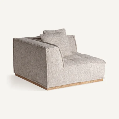 Module de canapé Vittel d'angle beige et pin naturel Vical Home — vue 2