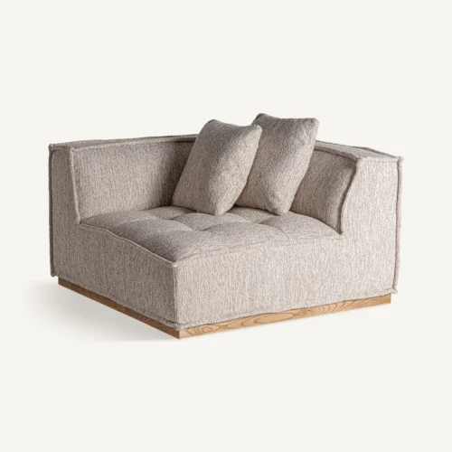 Module de canapé Vittel d'angle beige et pin naturel Vical Home — vue 5