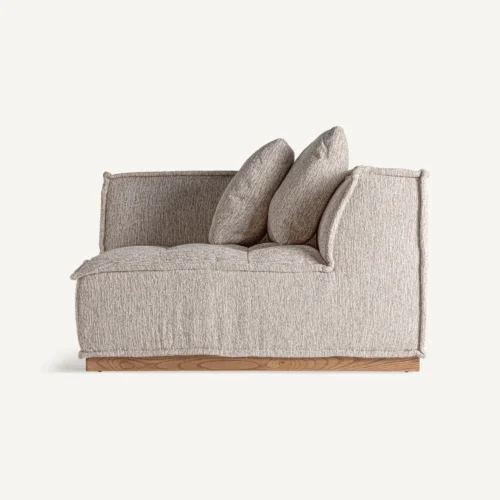 Module de canapé Vittel d'angle beige et pin naturel Vical Home — vue 6