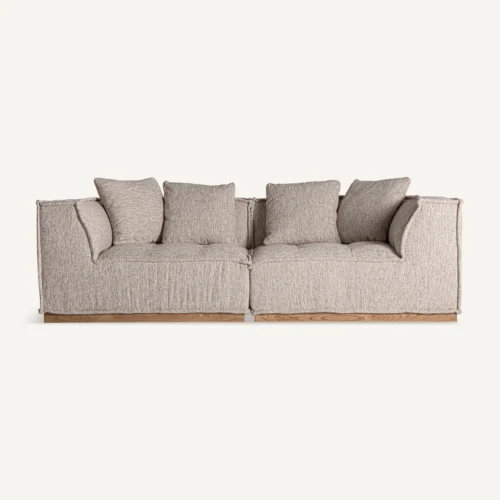 Module de canapé Vittel d'angle beige et pin naturel Vical Home — vue 7