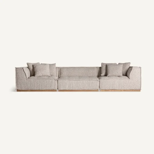 Module de canapé Vittel d'angle beige et pin naturel Vical Home — vue 8