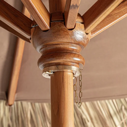 Parasol Liwale teck et paille 260 cm Vical Home — vue 3